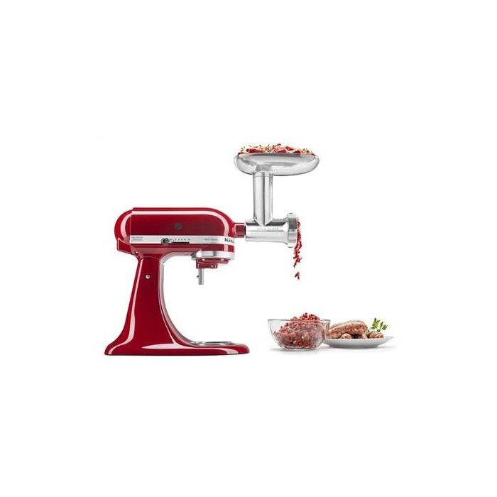 Kitchenaid 5KSMMGA Picadora Metálica de Carne para Alimentos con Discos de Picado Grueso, Mediano y Fino, y Accesorios para Embutir Salchichas 10
