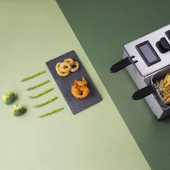 HKoenig DFX600 Freidora Doble Sartén 2x3L 6L 3600W Acero Inoxidable con Termostatos Independientes Cestas Extraíbles Filtros Antiolor 5 HKoenig DFX600 Freidora Doble Sartén 2x3L 6L 3600W Acero Inoxidable con Termostatos Independientes Cestas Extraíbles Filtros Antiolor 5