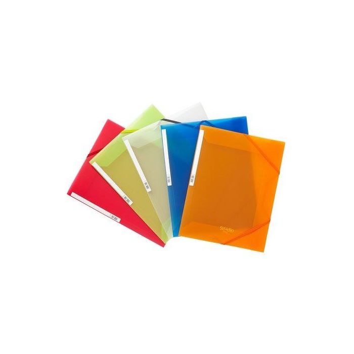 Carpeta De Gomas Y Solapas Pardo Studio Style Pp Traslucido Fº Transparente (Set de 10)