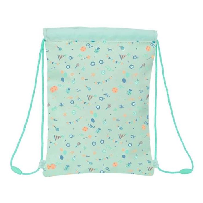 Bolsa Mochila con Cuerdas Safta Fiesta Verde 26 x 34 x 1 cm 1