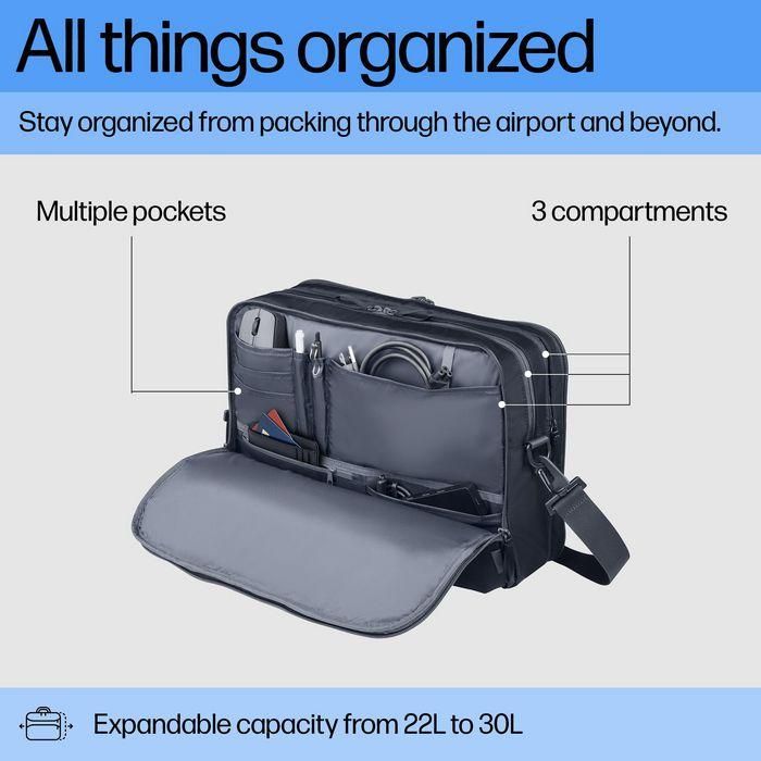 HP Travel Plus 22L Mochila para Portátil de 16 Pulgadas - Compañero de Viaje con Múltiples Compartimentos 2
