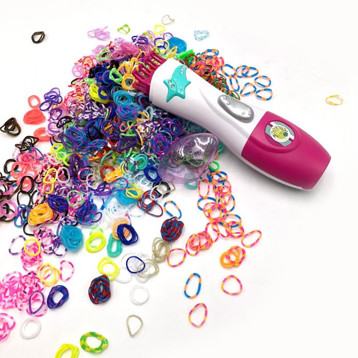 Tachan Tejedora De Pulseras De Goma Deluxe Kit Completo Con 1800 Gomas Libres De Látex Y Cuentas 4