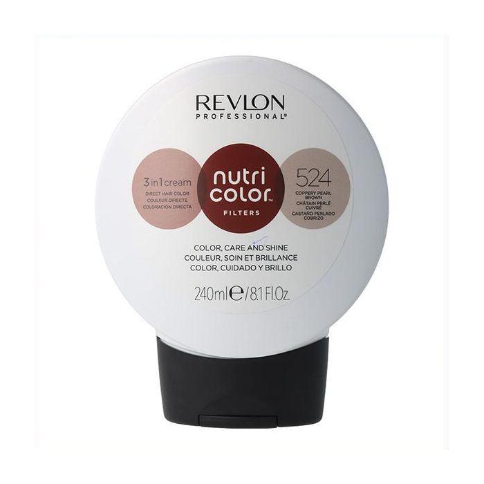Revlon Nutri Color Filters 524 Castaño Perlado Cobrizo 240ml - Coloración Instantánea, Sin Amoniaco, pH Ácido