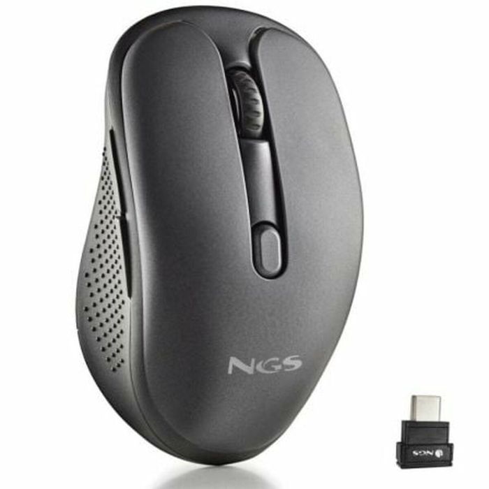 NGS EVOJOT Ratón Inalámbrico Multimodo (2.4GHz + Bluetooth 5.1) Recargable Silencioso 1600 DPI 3 Dispositivos Negro USB-C Diestro