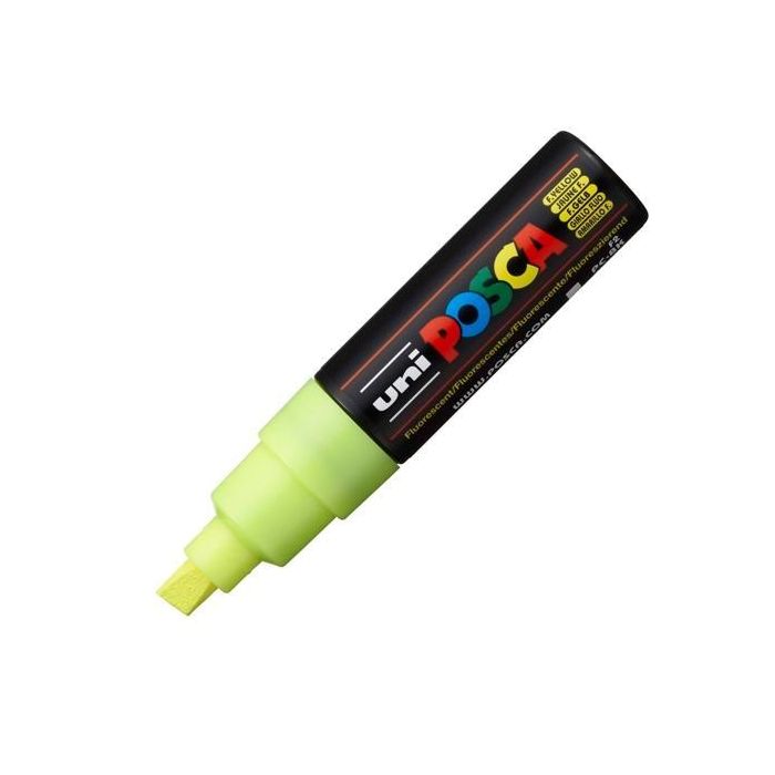 Posca Marcador Pc-8K No Permanente Punta Biselada 8.0 mm Amarillo Fluor