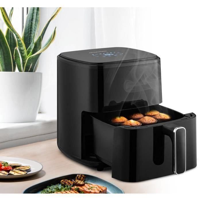 Freidora sin aceite - ARTHUR MARTIN - Airfryer 5 L - 1400 W - Pantalla táctil - 7 preajustes de cocción - Negra 2 Freidora sin aceite - ARTHUR MARTIN - Airfryer 5 L - 1400 W - Pantalla táctil - 7 preajustes de cocción - Negra 2