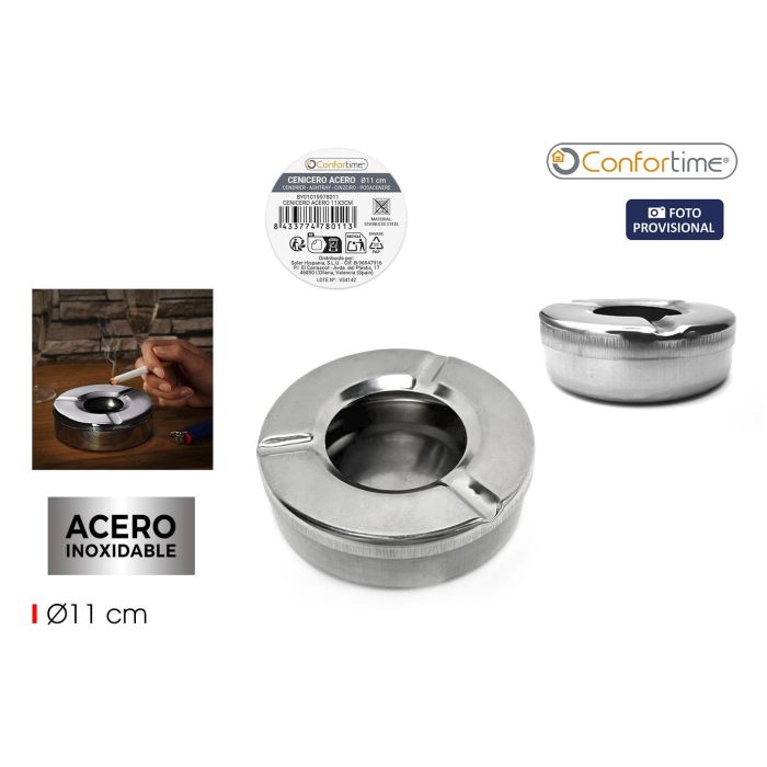Cenicero de acero Confortime 11x3 cm (24 Unidades) Cenicero de acero Confortime 11x3 cm (24 Unidades)