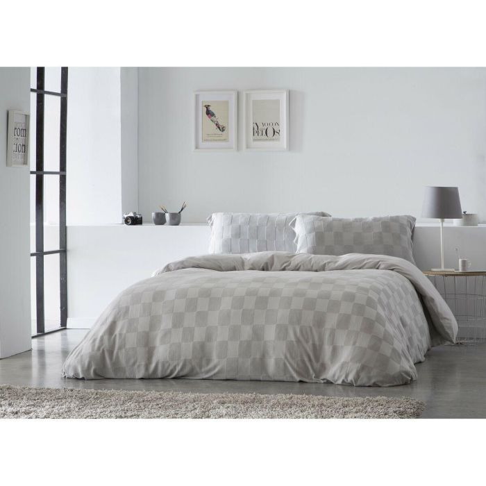 Funda Nórdica Naturals ELBA Gris claro Cama de 150 (240 x 220 cm) 9