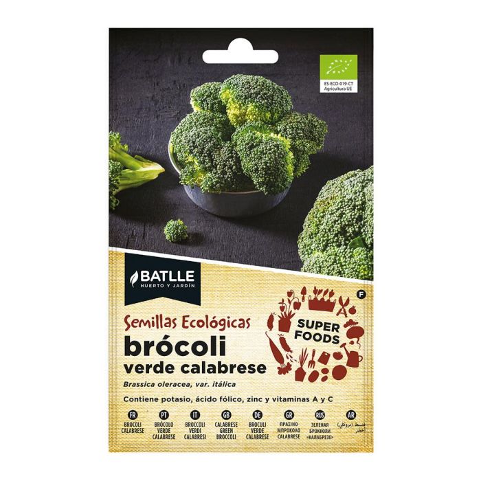 Batlle 680003bols Sobre con semillas eco de brócoli calabrese Super Foods - Potasio, ácido fólico, zinc, vitaminas A y C