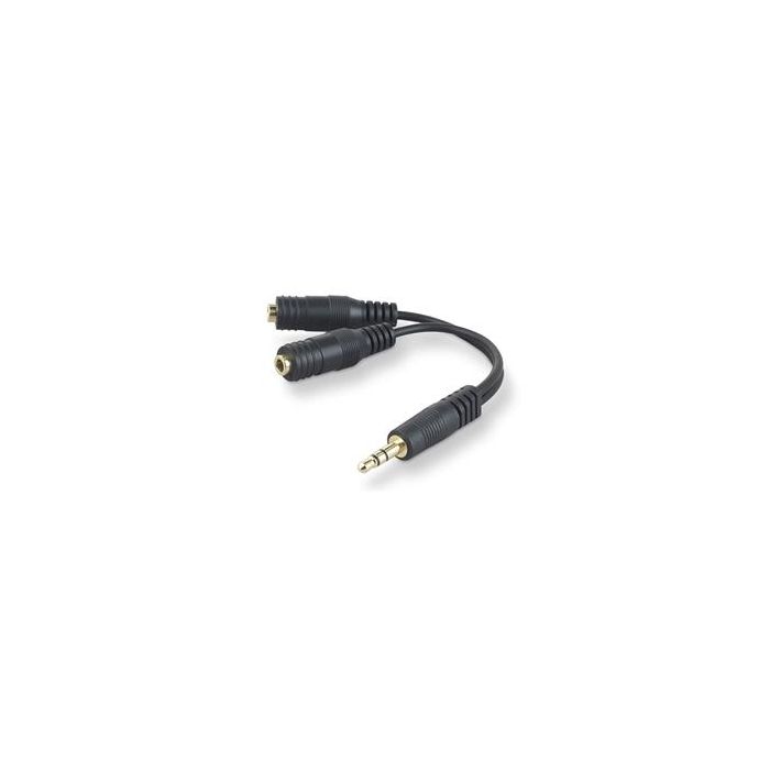 Elbe CA-201-DUAL Cable Duplicador de Audio Jack 3.5mm a 2 Salidas para Compartir Sonido con Auriculares