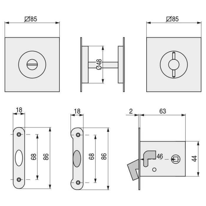Kit Cierre 85X85 Puerta Corredera Inoxidable 4250 Contiene: Picaporte+Bloqueo Y Desbloqueo. Didheya 1 Kit Cierre 85X85 Puerta Corredera Inoxidable 4250 Contiene: Picaporte+Bloqueo Y Desbloqueo. Didheya 1