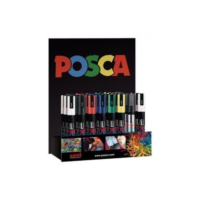 POSCA Marcador Pc-5M-3D Surtido 36U - 6 blancos, 5 negros, platas, rojos, verdes, amarillos, azules
