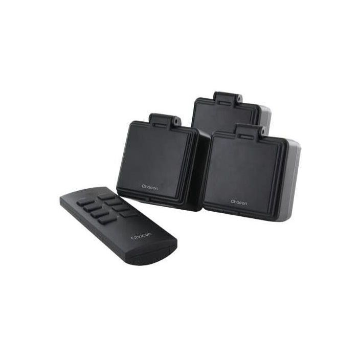CHACON Set 3 mini enchufes exteriores On / Off - 3000W - FR + Mando a distancia 1 CHACON Set 3 mini enchufes exteriores On / Off - 3000W - FR + Mando a distancia 1