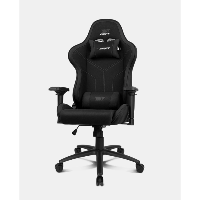 DRIFT Silla para Videojuegos DR110BK, Asiento Acolchado Ergonómico, Transpirable, Respaldo Ajustable hasta 135°, Negro