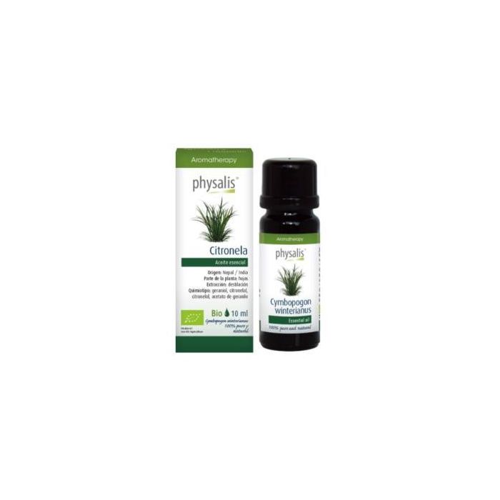 PHYSALIS Aceite Esencial de Citronela 10ml - Repele mosquitos e insectos, uso oral, cutáneo y difusión