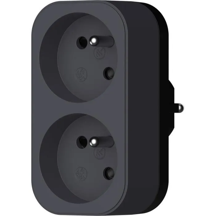 QUARX QUA4004282472360 Biplite Interruptor 2P 16A Negro y Gris Antracita NF 2