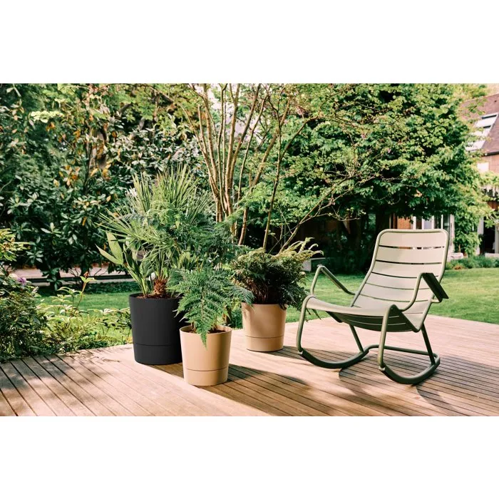 ELHO Foss Round 35 Maceta redonda para exterior, 21 litros, 35 cm x 34.5 cm x 34 cm, Negro