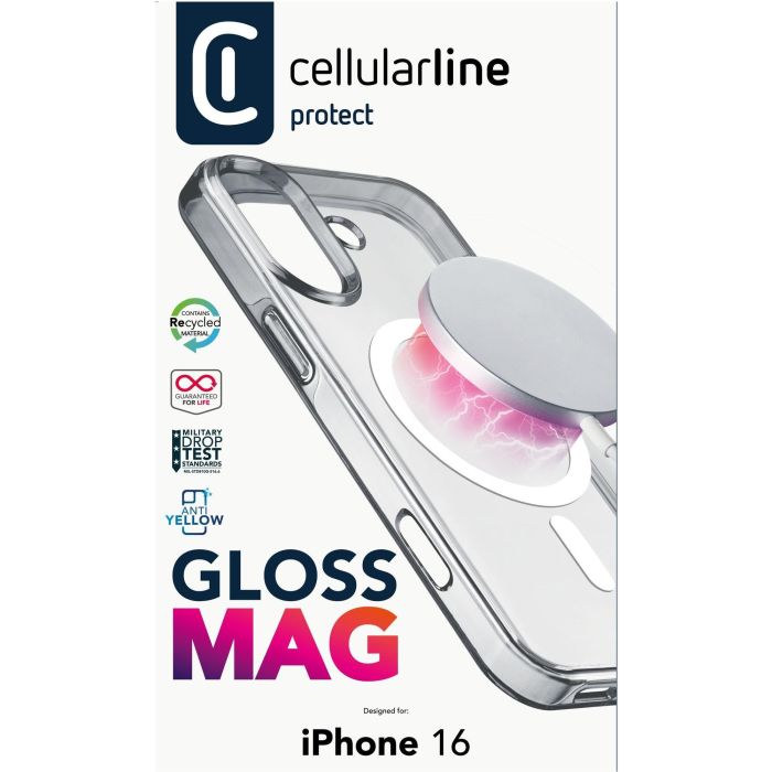 Cellularline Gloss MagSafe Case MAG iPhone 16 Transparent 1