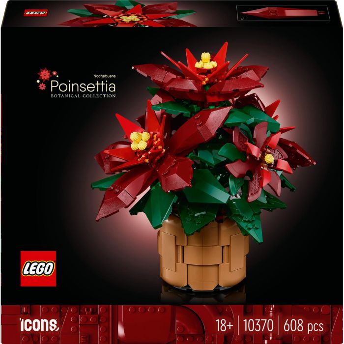 LEGO 10370 Juego de Construcción Icons Flor de Pascua Weihnachtsstern con 608 Piezas