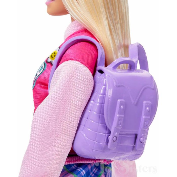 Barbie Hrg84 Muñeca Estudiante con Mochila que se Abre, Portátil, Auriculares y Completo Set de Accesorios Escolares 3