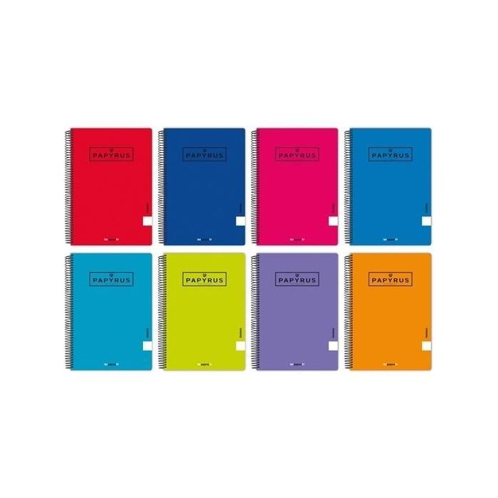 Papyrus Cuaderno Uniclasic Tapa PP 80 Hojas 90gr Pauta 2,5mm Cuarto Colores Surtidos (5 Unidades) (5 Unidades)
