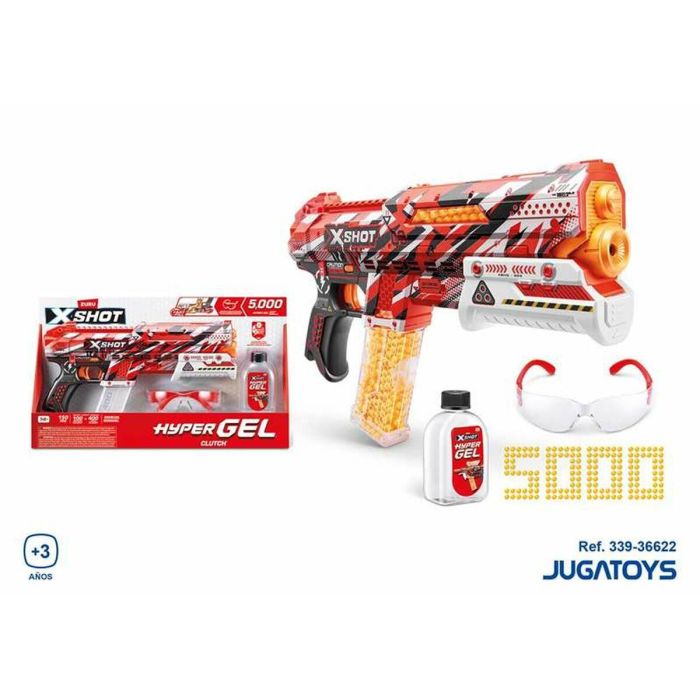ZURU AUC1736490634697 X-SHOT Small Clutch Hyper Gel Blaster Automático y Semiautomático con 1500 Balines, Alcance 45 m/seg 2