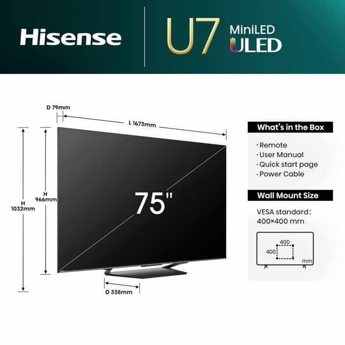 Smart TV Hisense 85U7NQ 4K Ultra HD 85" ULED 1