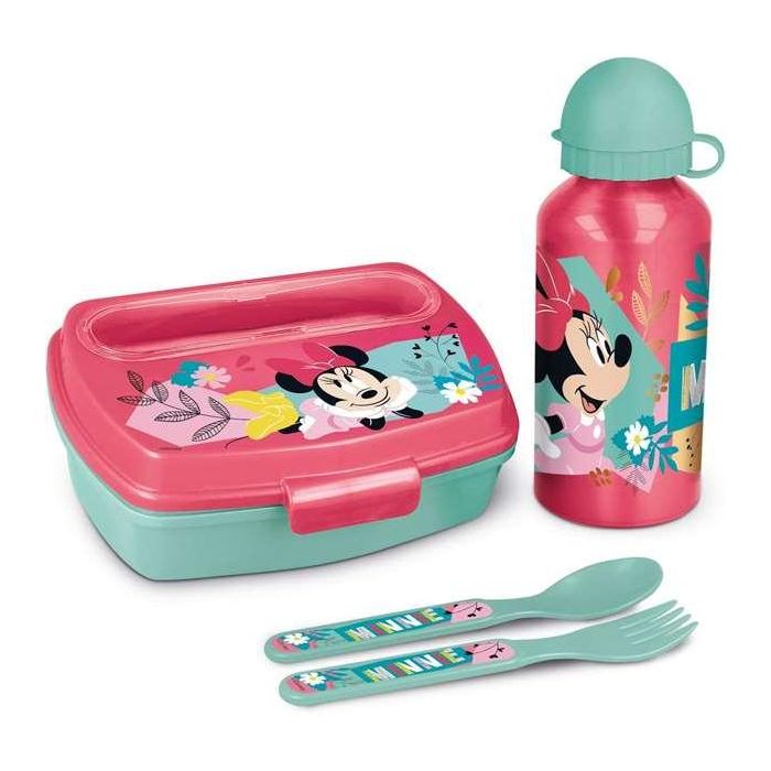 Set De Botella Portaliquidos Y Sandwichera Safta + Cubiertos Minnie Mouse Nalve 180x210x70 mm 1 Set De Botella Portaliquidos Y Sandwichera Safta + Cubiertos Minnie Mouse Nalve 180x210x70 mm 1