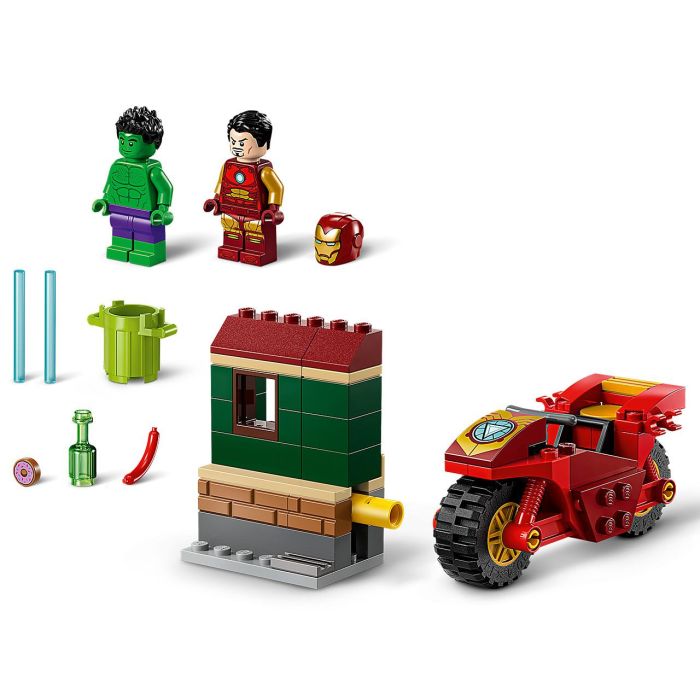 Iron Man Con Moto Y Hulk Lego Marvel 76287 Lego 1