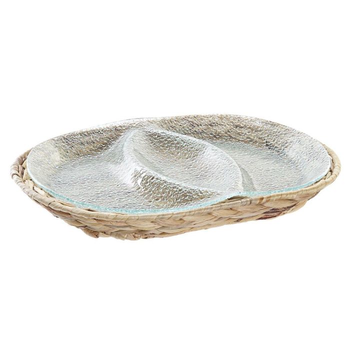 Bandeja Basicos DKD Home Decor Transparente Natural 25 x 4 x 38 cm