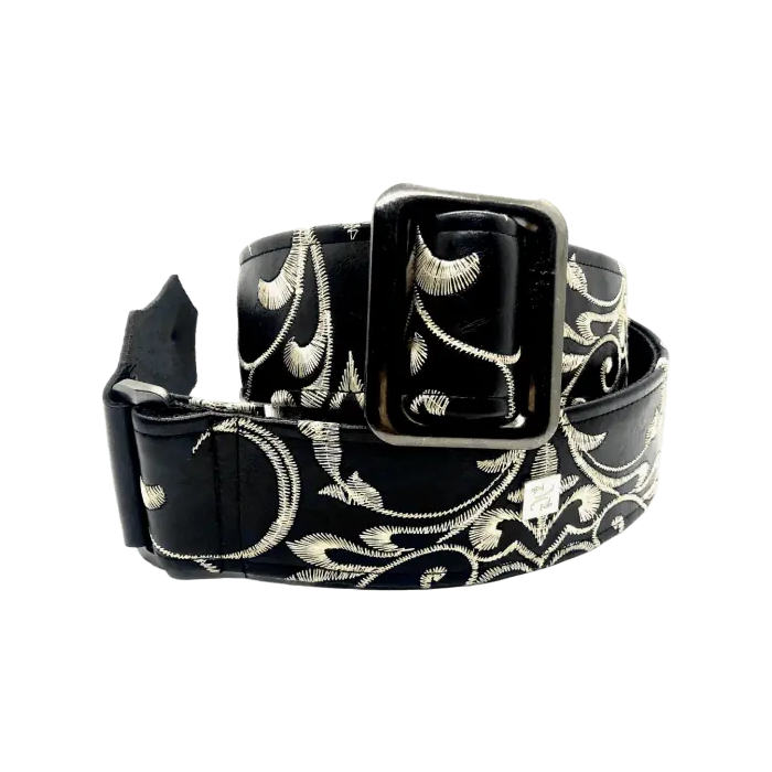 GETM Correa Guitarra Bajo Stenson Black Ajustable Hasta 165cm Polipiel Nailon Piel Negro 1