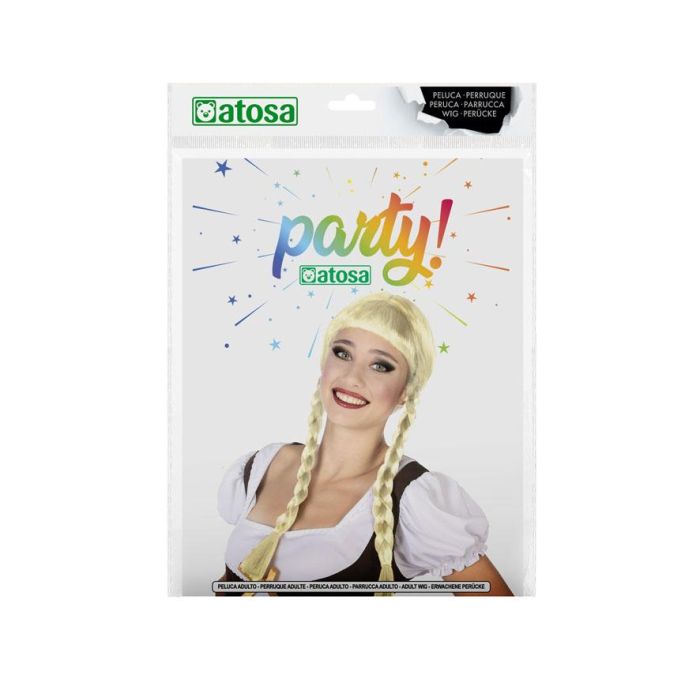 Peluca Con Trenzas Rubia 180 gr - Ideal para Disfraces Tiroleses, Campesinas y Medievales 1 Peluca Con Trenzas Rubia 180 gr - Ideal para Disfraces Tiroleses, Campesinas y Medievales 1