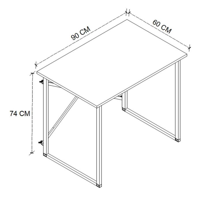 Mesa de Escritorio Alexandra House Living Negro Roble Metal Madera MDP 90 x 75 x 60 cm industrial 2