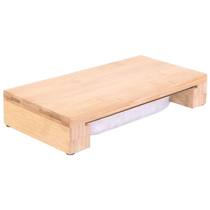 Cook Concept Tabla Cortar con Cajón de Acero Inoxidable y Bambú Cocina 32,5x16,5 cm 4