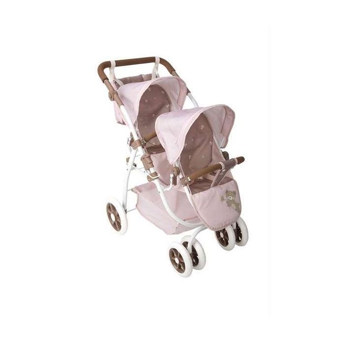 Muñecas Arias Coche Muñeca Gemelar Bear con Bolso, 45x70x73 cm, Manillar Ajustable 47-77 cm, Edad 3+ años Muñecas Arias Coche Muñeca Gemelar Bear con Bolso, 45x70x73 cm, Manillar Ajustable 47-77 cm, Edad 3+ años