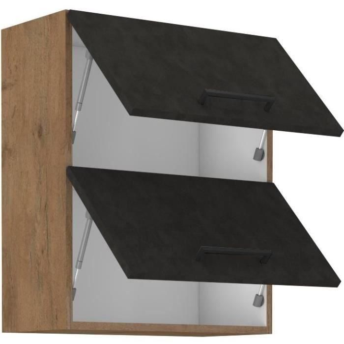 ROCK ROCK60GU Mueble Alto con 1 Puerta de Melamina, Diseño Roble Lancelot y Gris Matera - L60 x H72 cm 1 ROCK ROCK60GU Mueble Alto con 1 Puerta de Melamina, Diseño Roble Lancelot y Gris Matera - L60 x H72 cm 1