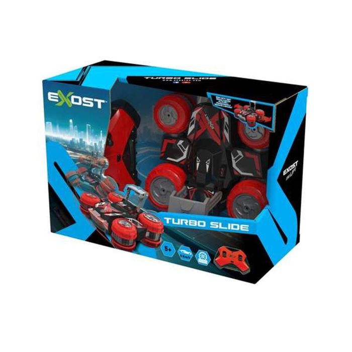 Exost Coche Radio Control Turbo Slide Gira las 4 Ruedas 180º con un Solo Botón Bizak Juguete Infantil