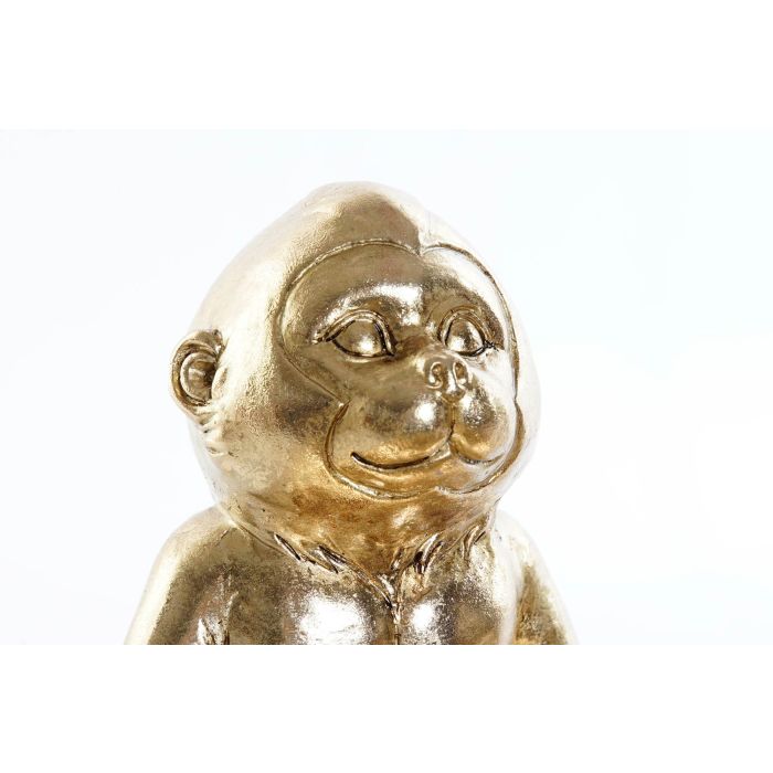 DKD Home Decor Figura Decorativa Colonial Dorada de Resina con Diseño Mono Hoja - 20.4x14.8x23 cm, 0.58 kg 1