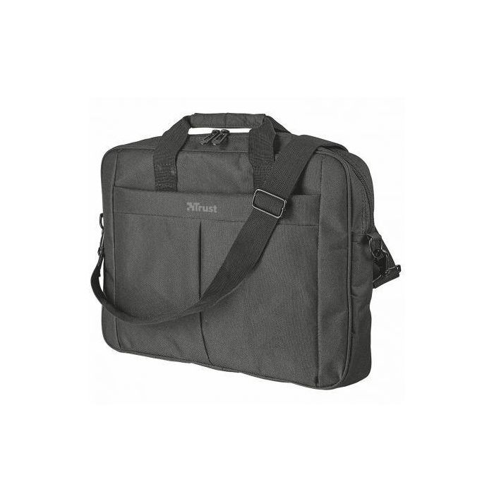 Trust Primo, Maletín Negro para Portátil hasta 16'', Compartimento Acolchado, Correa Ajustable Trust Primo, Maletín Negro para Portátil hasta 16'', Compartimento Acolchado, Correa Ajustable
