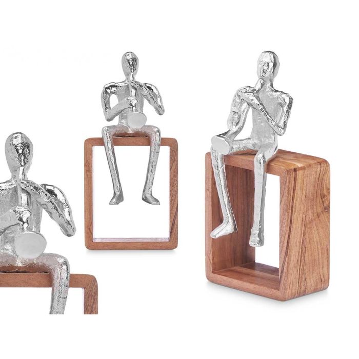 Giftdecor Figura de Metal Saxofón Plata con Soporte de Madera 13x27x13 cm (6 Unidades) Giftdecor Figura de Metal Saxofón Plata con Soporte de Madera 13x27x13 cm (6 Unidades)