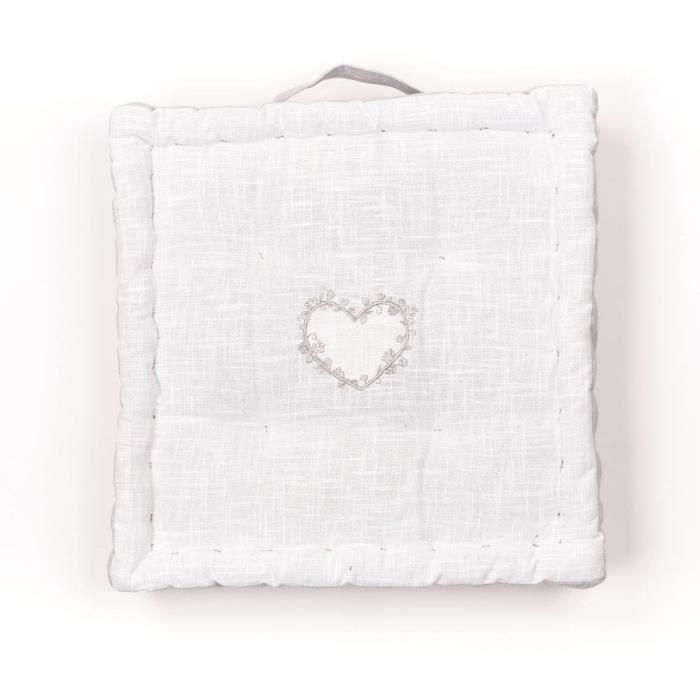 Today TOD1700239379098 Cojín de suelo HOY CHARME, Slub Chambray con Bordado Constance, 40x40x10 cm 3