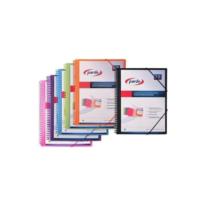 Carpeta Fundas (Tarifario) Pardo Studio Style Espiral Pp A4 20 F. Rosa