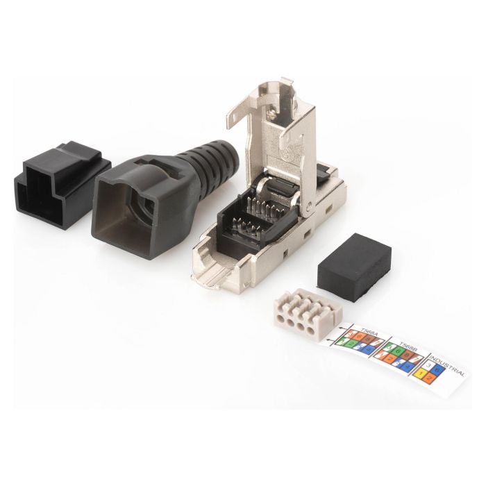 Digitus Conector RJ45 Cat6a para Ensamblaje en Campo Apantallado Acero Inoxidable 1