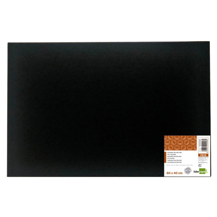 Liderpapel Tablero de Anuncios Fieltro Negro 40x60 cm 1