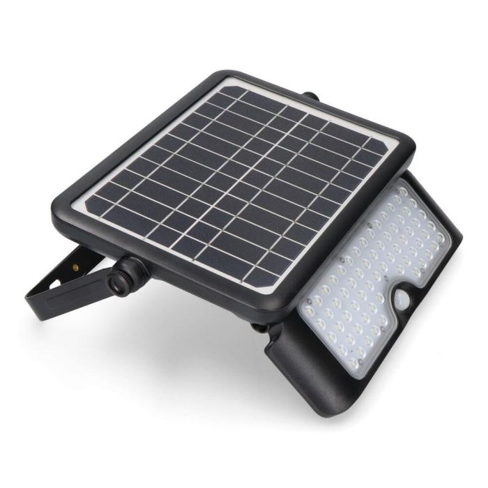 Edm Aplique Multifuncional LED Solar 10W 1150lm Luz Fría 6000K Negro con Sensor de Presencia y Crepuscular IP65 27.5x19.6cm 11