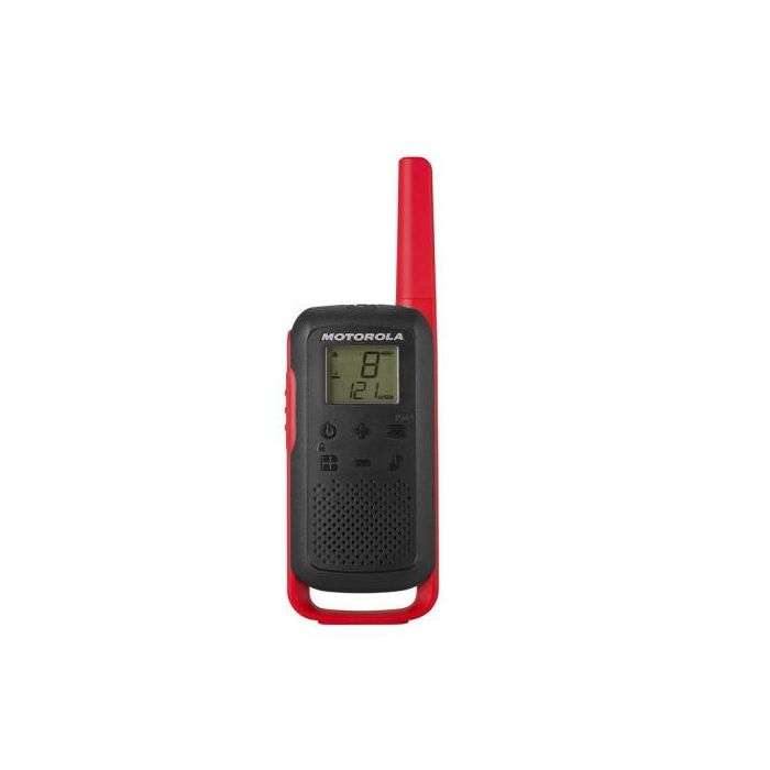 Motorola T62 Walkie Talkie Rojo, Pack de 2, Alcance 8 km, 18h Autonomía, LCD, PMR446, 59T62REDPACK