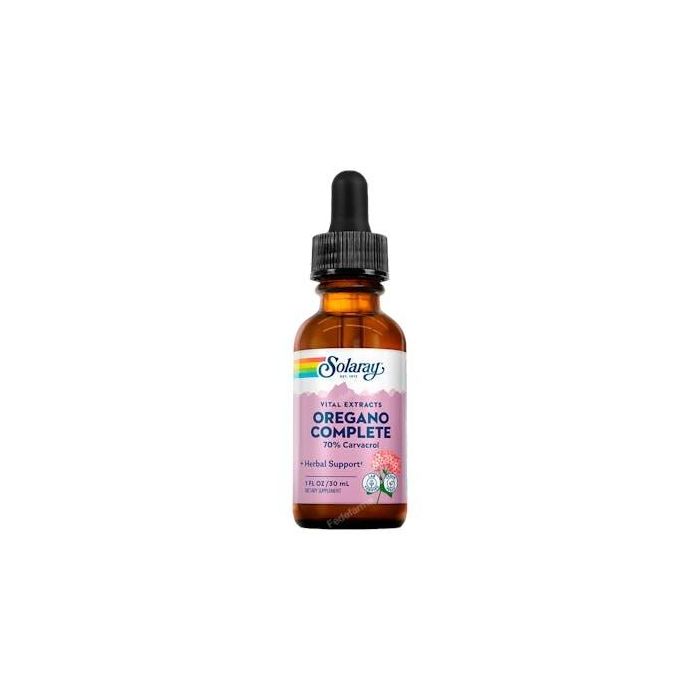 SOLARAY Orégano Complete 30ml con 70% Carvacrol - Suplemento Vegano Aceite de Orégano del Mediterráneo