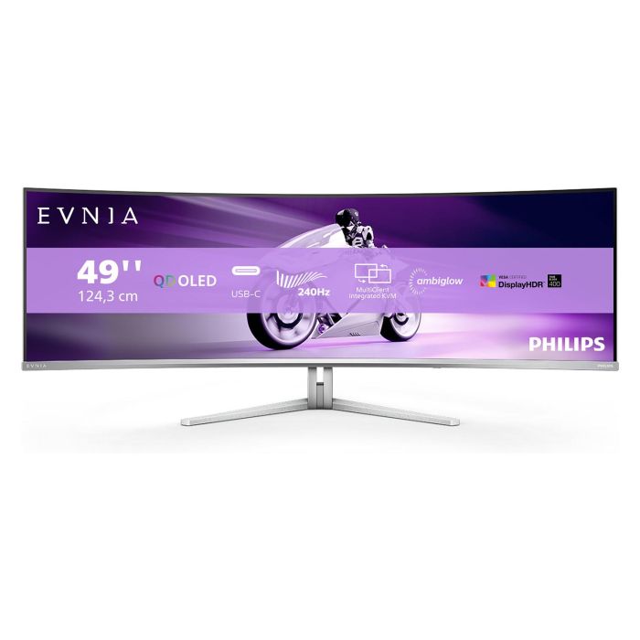 Philips Evnia 8000 49M2C8900/00 Monitor Gaming Curvo 48.9" (124.3cm) Dual QHD 5120x1440 QD-OLED 240Hz, G-SYNC, FreeSync Premium Pro, 2xHDMI 2.1, DP 1.4, USB-C 90W, Blanco Philips Evnia 8000 49M2C8900/00 Monitor Gaming Curvo 48.9" (124.3cm) Dual QHD 5120x1440 QD-OLED 240Hz, G-SYNC, FreeSync Premium Pro, 2xHDMI 2.1, DP 1.4, USB-C 90W, Blanco
