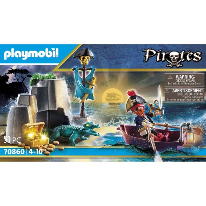 Playmobil 70860 Escondite del Tesoro Pirata con Figura de Capitán, Mono y Caimán - Set de 51 Piezas para Niños +4 Años 2 Playmobil 70860 Escondite del Tesoro Pirata con Figura de Capitán, Mono y Caimán - Set de 51 Piezas para Niños +4 Años 2