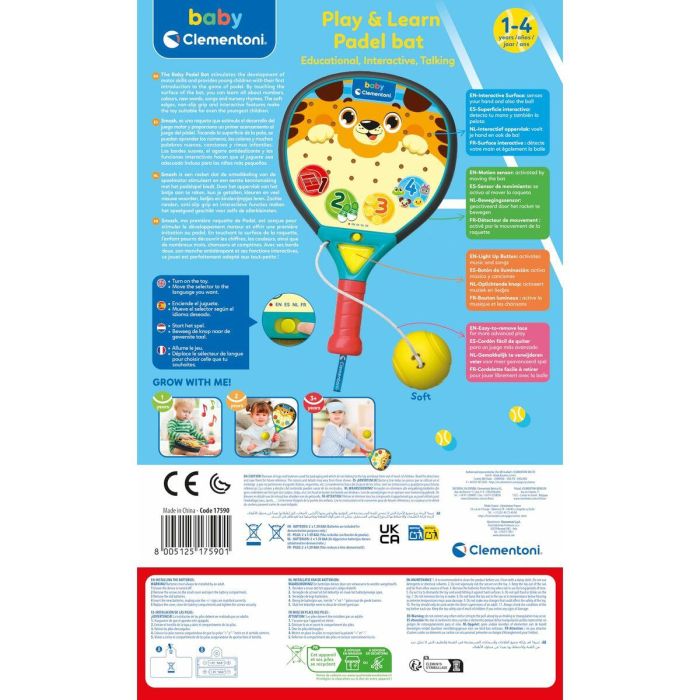 Clementoni CLE8005125175901 Padel Interactivo para Bebes 11 Clementoni CLE8005125175901 Padel Interactivo para Bebes 11